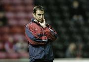 6 November 2004; A dejected Shelbourne manager Pat Fenlon during the closing stages of the game. eircom league, Premier Division, Longford Town v Shelbourne, Flancare Park, Longford. Picture credit; David Maher / SPORTSFILE
