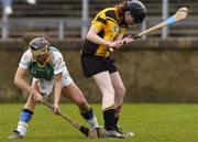 7 November 2004; Siobhan Coyle, Tigh Sratha, in action against Mairin McAleenan, Liatroim Fontenoys. All-Ireland Junior Camogie Club Final, Tigh Sratha, Roscomain v Liatroim Fontenoys, Parnell Park, Dublin. Picture credit; Brian Lawless / SPORTSFILE