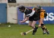 7 November 2004; Kay Burke, Granagh-Ballingarry, in action against Sinead Connery, St. Lachtains Freshford. All-Ireland Senior Camogie Club Final, Granagh-Ballingarry v St. Lachtains Freshford, Parnell Park, Dublin. Picture credit; Brian Lawless / SPORTSFILE