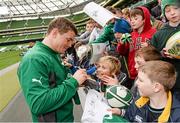 29 October 2013; Ireland's Brian O'Driscoll signs autographs following an Ireland Open Training Session ahead of their Guinness Series International game against Samoa, on Saturday 9 November. Aviva Stadium, Lansdowne Road, Dublin. Picture credit: Stephen McCarthy / SPORTSFILE
