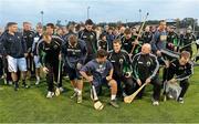 18 October 2013; The combined teams prepare for a group photograph on the Lacrosse pitch ahead of the Celtic Champions Classic Super Hurling 11s Tournament on Sunday. Lacrosse Pitch, University of Notre Dame, Chicago, USA.