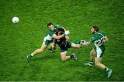26 October 2013; Matthew Stokes, Australia, in action against Michael Murphy, left, and Zach Tuohy, Ireland. International Rules Second Test, Ireland v Australia, Croke Park, Dublin. Picture credit: Ray McManus / SPORTSFILE