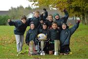 30 October 2013; Players from the under-11 Gorey RFC team, back row, from left, Luke Bursey, Enda McCrea, Gavin McNulty, Rian Fitzpatrick. Front row, from left, Aoife Wafer, John Kenny, Rory Tubritt and Darragh Fitzpatrick at a Leinster School of Excellence on tour in Gorey RFC, Co. Wexford. Picture credit: Matt Browne / SPORTSFILE