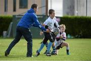 30 October 2013; Participant Dylan Ryan in action against Leinster Academy player Sam Coghlan Murray at a Leinster School of Excellence. Leinster School of Excellence on Tour in Railway Union RFC, Dublin. Picture credit: Brendan Moran / SPORTSFILE