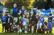 31 October 2013; Leo Cullen, Jordi Murphy & Brendan Macken, Leinster with participants in fancy dress at a Leinster School of Excellence on tour in Blackrock College, Blackrock, Co. Dublin. Picture credit: Ramsey Cardy / SPORTSFILE