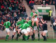 1 March 1997; Ireland's Jeremy Davidson in action against Scotland's Doddie Weir. Five Nations Championship, Scotland v Ireland, Murrayfield, Edinburgh, Scotland. Rugby. Picture credit; Ray McManus / SPORTSFILE