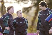 9 November 2004; Ireland Coach Eddie O'Sullivan, centre, with Brian O'Driscoll, left, and Shane Horgan during Ireland rugby squad training. Terenure Rugby Club, Dublin. Picture credit; Matt Browne / SPORTSFILE