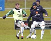 15 November 2004; Graham Kavanagh, right, Republic of Ireland, in action against team-mate Alan Quinn during squad training. Malahide FC, Malahide, Co. Dublin. Picture credit; David Maher / SPORTSFILE