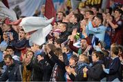 3 November 2013; Drogheda United supporters cheer on their side during the FAI Ford Cup Final, Drogheda United v Sligo Rovers, Aviva Stadium, Lansdowne Road, Dublin. Picture credit: Brendan Moran / SPORTSFILE