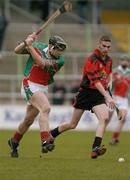 14 November 2004; Peter Barry, James Stephens, in action against Stephen Doyle, Oulart-The-Ballagh. AIB Leinster Senior Club Hurling Championship Semi Final, James Stephens v Oulart-The-Ballagh, Nowlan Park, Kilkenny. Picture credit; Matt Browne / SPORTSFILE