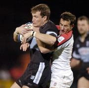19 November 2004; Nick Walne, Cardiff Blues, in action against Andrew Maxwell, Ulster. Celtic League 2004-2005, Ulster v Cardiff Blues, Ravenhill, Belfast. Picture credit; Matt Browne / SPORTSFILE