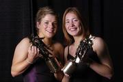 20 November 2004; Cork players Valerie Mulcahy, left, and Rena Buckley with their Ladies Football All-Star awards at the O'Neills / TG4 Ladies Football All-Stars. Citywest, Dublin. Picture credit; Brendan Moran / SPORTSFILE