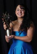 20 November 2004; Christina Reilly of Monaghan with her Ladies Football All-Star award at the O'Neills / TG4 Ladies Football All-Stars. Citywest, Dublin. Picture credit; Brendan Moran / SPORTSFILE
