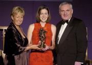 20 November 2004; Louise Keegan, Dublin, receives her Ladies Football All-Star award from An Taoiseach Bertie Ahern T.D. and President of the Ladies Football Association Geraldine Giles at the O'Neills / TG4 Ladies Football All-Stars. Citywest, Dublin. Picture credit; Pat Murphy / SPORTSFILE
