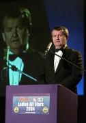 20 November 2004; Pol O Geallachoir of TG4 speaking at the O'Neills / TG4 Ladies Football All-Stars. Citywest, Dublin. Picture credit; Brendan Moran / SPORTSFILE