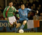 19 November 2004; James Keddy, Bohemians, in action against Billy Woods, Cork City. eircom league, Premier Division, Cork City v Bohemians, Turner's Cross, Cork. Picture credit; Pat Murphy / SPORTSFILE