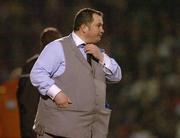 19 November 2004; Pat Dolan, Cork City manager, adjusts his tie during the closing stages of the game. eircom league, Premier Division, Cork City v Bohemians, Turner's Cross, Cork. Picture credit; Pat Murphy / SPORTSFILE