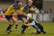 26 November 2004; Des Dillon supported team-mate David Quinlan, Leinster, in action against Scott Lawson, Glasgow Rugby. Celtic League 2004-2005, Leinster v Glasgow Rugby, Donnybrook, Dublin. Picture credit; Matt Browne / SPORTSFILE