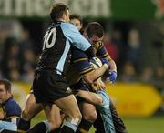 26 November 2004; Shane Jennings, Leinster, in action against Calvin Howarth (10) and Dan Turner Glasgow Rugby. Celtic League 2004-2005, Leinster v Glasgow Rugby, Donnybrook, Dublin. Picture credit; Matt Browne / SPORTSFILE,