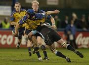26 November 2004; David Quinlan, Leinster, in action against John Beattie, Glasgow Rugby. Celtic League 2004-2005, Leinster v Glasgow Rugby, Donnybrook, Dublin. Picture credit; Matt Browne / SPORTSFILE
