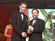 26 November 2004; Matty Forde of Wexford, is presented with his All-Star award by Sean Kelly, President of the GAA, at the 2004 Vodafone GAA All-Star Awards. Citywest, Dublin. Picture credit; Brendan Moran / SPORTSFILE