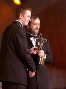 26 November 2004; Colm Cooper of Kerry, is presented with his All-Star award by Sean Kelly, President of the GAA, at the 2004 Vodafone GAA All-Star Awards. Citywest, Dublin. Picture credit; Ray McManus / SPORTSFILE