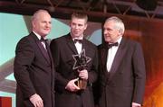 26 November 2004; Tomas O Se of Kerry, is presented with the Footballer of the Year by An Taoiseach Bertie Ahern TD, in the company of Paul Donovan, Chief Executive, Vodafone Ireland, at the 2004 Vodafone GAA All-Star Awards. Citywest, Dublin. Picture credit; Ray McManus / SPORTSFILE