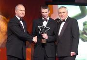 26 November 2004; Tomas O Se of Kerry, is presented with the Footballer of the Year award by Paul Donovan, Chief Executive, Vodafone Ireland, in the company of An Taoiseach Bertie Ahern TD, at the 2004 Vodafone GAA All-Star Awards. Citywest, Dublin. Picture credit; Brendan Moran / SPORTSFILE
