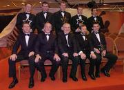 26 November 2004; Kerry Vodafone All-Star award winners, back, from left, Colm Cooper, Michael McCarthy, Diarmuid Murphy, Tomas O Se, and Paul Galvin. Front, from left, Jack O'Connor, Kerry manager, Sean Walsh, Chairman of the Kerry County Board, An Taoiseach Bertie Ahern TD, Sean Kelly, President of the GAA, and Tom O'Sullivan, at the 2004 Vodafone GAA All-Star Awards. Citywest, Dublin. Picture credit; Brendan Moran / SPORTSFILE
