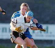 28 November 2004; Vera Sheehan, Donoghmore, in action against Lisa Smith, Ballyboden St. Enda's. AIB Ladies Club All-Ireland Senior Football Final, Donaghmore v Ballyboden St. Enda's, St. Brendan's Park, Birr, Co. Offaly. Picture credit; Pat Murphy / SPORTSFILE