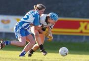 28 November 2004; Vera Sheehan, Donaghmore, in action against Lisa Smith, Ballyboden St. Enda's. AIB Ladies Club All-Ireland Senior Football Final, Donaghmore v Ballyboden St. Enda's, St. Brendan's Park, Birr, Co. Offaly. Picture credit; Pat Murphy / SPORTSFILE