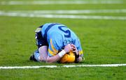 28 November 2004; Dara Dalton, UCD, at the final whistle. AIB Leinster Club Senior Hurling Final, James Stephens v UCD, O'Moore Park, Portlaoise, Co. Laois. Picture credit; Ray McManus / SPORTSFILE