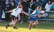28 November 2004; Claire Butterly, Ballyboden St. Enda's, in action against Emer Walsh, Donaghmore. AIB Ladies Club All-Ireland Senior Football Final, Donaghmore v Ballyboden St. Enda's, St. Brendan's Park, Birr, Co. Offaly. Picture credit; Pat Murphy / SPORTSFILE