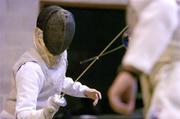 28 November 2004; Philip Boucher Hayes in action against Philip Lee in action during the Men's Foil competition. Irish Open Fencing Finals, Irish Wheelchair Association, Clontarf, Dublin. Picture credit; Brendan Moran / SPORTSFILE