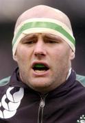 20 November 2004; John Hayes, Ireland, sings the national anthem. Rugby International, Ireland v USA, Lansdowne Road, Dublin. Picture credit; Damien Eagers / SPORTSFILE