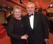 26 November 2004; An Taoiseach Bertie Ahern, T.D., and Therese Crowe, New Jersey, at the 2004 Vodafone GAA All-Star Awards. Citywest, Dublin. Picture credit; Ray McManus / SPORTSFILE