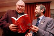 29 November 2004; Armagh football manager Joe Kernan, left, with GAA president Sean Kelly, at the launch of &quot;The Chosen Ones&quot;. Westin Hotel, Dublin. Picture credit; David Maher / SPORTSFILE