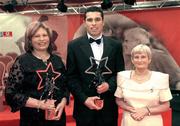 26 November 2004; Cork's Sean Og O hAilpin with his mother Emilie, left, and Bridie Duane from Cork, at the 2004 Vodafone GAA All-Star Awards. Citywest, Dublin. Picture credit; Brendan Moran / SPORTSFILE