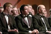 26 November 2004; 2004 Hurling All-Stars, from left, Henry Shefflin, Kilkenny, Eoin Kelly, Tipperary and Brian Corcoran, Cork, at the 2004 Vodafone GAA All-Star Awards. Citywest, Dublin. Picture credit; Ray McManus / SPORTSFILE