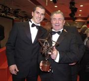 26 November 2004; Dessie Dolan and his dad Dessie at the 2004 Vodafone GAA All-Star Awards. Citywest, Dublin. Picture credit; Ray McManus / SPORTSFILE