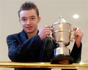 30 November 2004; Irish Karting Champion Aaron Coby, of Meath, with the King Hussein of Jordan Trophy at the Alfa Romeo / Motorsport Ireland Awards for Excellence in Irish Motorsport 2004. Conrad Hotel, Dublin. Picture credit; Pat Murphy / SPORTSFILE