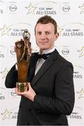 8 November 2013; Mayo footballer Colm Boyle with his 2013 GAA GPA All-Star award, sponsored by Opel, at the 2013 GAA GPA All-Star awards in Croke Park, Dublin. Photo by Sportsfile