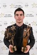 8 November 2013; Dublin footballer Michael Darragh Macauley with his 2013 GAA GPA All-Star award and his Player of the Year award, sponsored by Opel, at the 2013 GAA GPA All-Star awards in Croke Park, Dublin. Photo by Sportsfile
