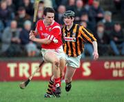 3 March 1996; Alan Browne of Cork in action against John Costello of Kilkenny during the National Hurling League Division 1 match between Kilkenny and Cork at Nowlan Park in Kilkenny. Photo by Ray McManus/Sportsfile