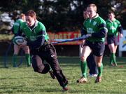 1 February 1999; David Humphreys and Conor MuGuinness during a Ireland Rugby training session at Dr Hickey Park in Dublin. Photo by Matt Browne/Sportsfile