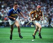 1 September 1991; Declan Carr of Tipperary in action against Canice Brennan of Kilkenny during the All-Ireland Senior Hurling Championship Final match between Tipperary and Kilkenny at Croke Park in Dublin. Photo by Ray McManus/Sportsfile