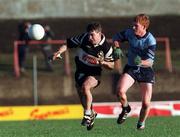 20 December 1998; Declan Conway of Doonbeg in action against Gordon Hughes of Moyle Rovers during the AIB Munster Senior Club Football Championship Final Replay match between Doonbeg and Moyle Rovers at the Gaelic Grounds in Limerick. Photo by Ray McManus/Sportsfile