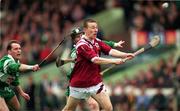 17 March 1997; Eddie Brady of Athenry in action against Sean Power and Frank Lohan of  Wolf Tones during the All-Ireland Senior Club Hurling Championship Final match between Athenry and Wolfe Tones at Croke Park in Dublin. Photo by Ray McManus/Sportsfile