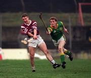 6 December 1998; Jamesie O'Connor of St. Joseph's Doora Barefield in action against Rory Brislane of Toomevara during the AIB Munster Senior Club Hurling Championship Final match between St. Joseph's Doora Barefield and Toomevara at the Gaelic Grounds in Limerick. Photo by Sportsfile