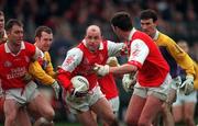 31 January 1999; Leo Turley of Éire Og, centre, during the AIB Leinster Club Football Championship Final 2nd Replay match between Éire Og and Kilmacud Crokes at St Conleths Park in Newbridge, Kildare. Photo by Ray McManus/Sportsfile